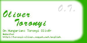 oliver toronyi business card